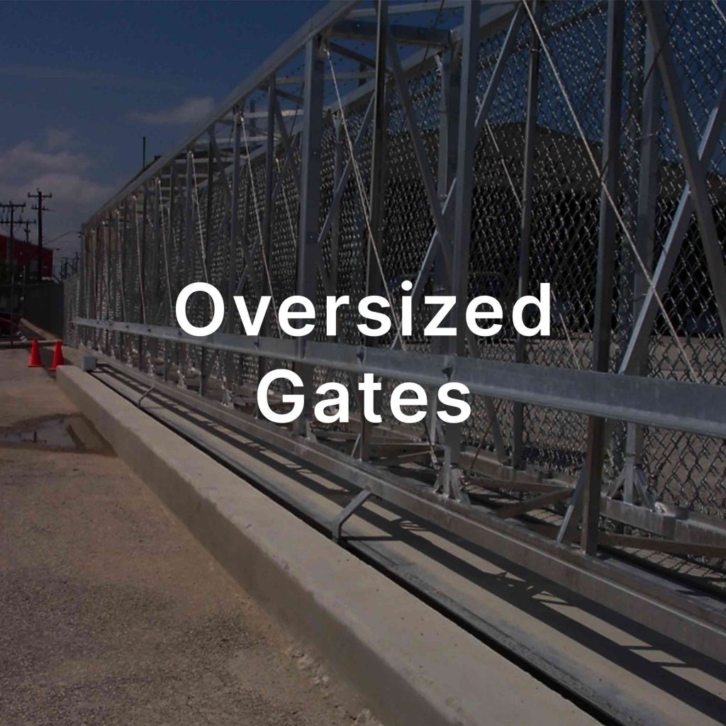 Oversized Gates written over image of oversized gate